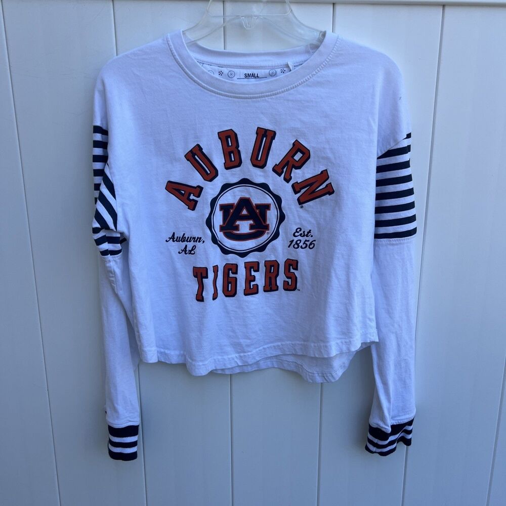 Pressbox Auburn Tigers Women's Cropped Long Sleeve T-shirt Size Small